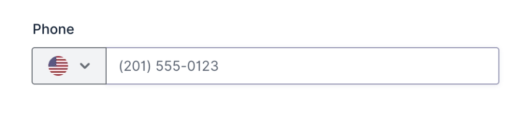 Phone field as displayed in the Form Editor.