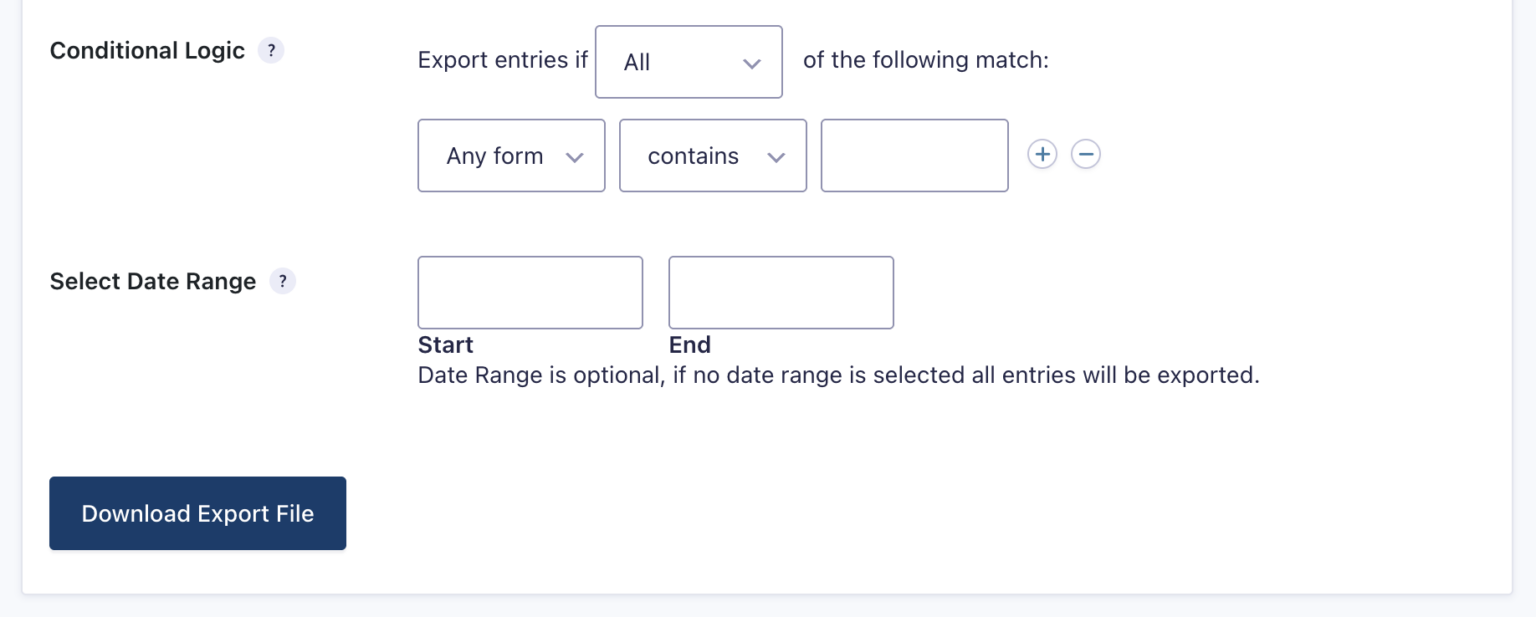 Exporting Form Entries - Gravity Forms Documentation