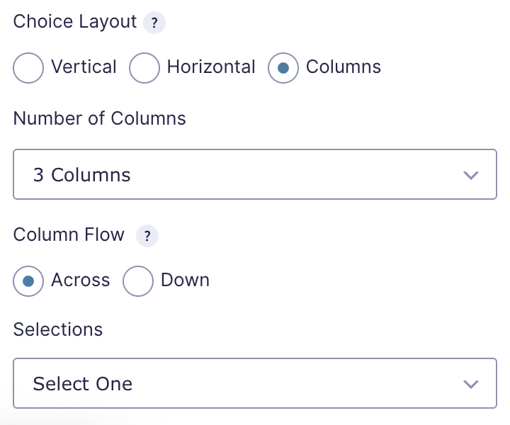 Image showing Choice Layout Settingw