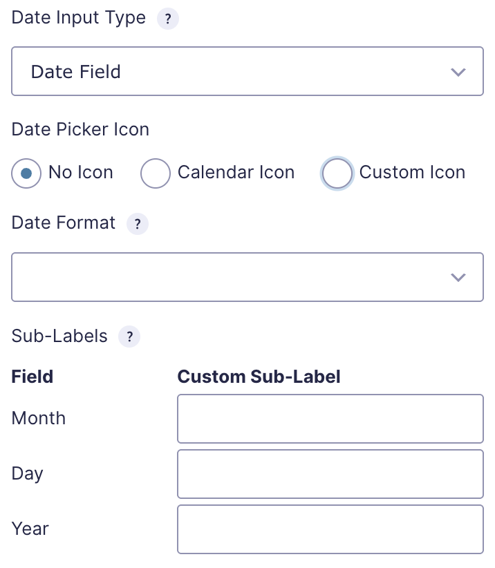Date Field General Settings