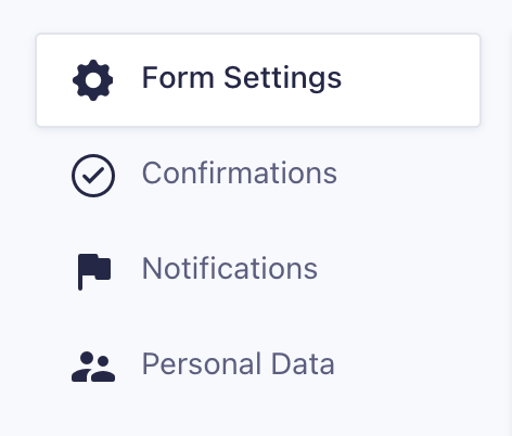 Image showing Form Settings sidebar