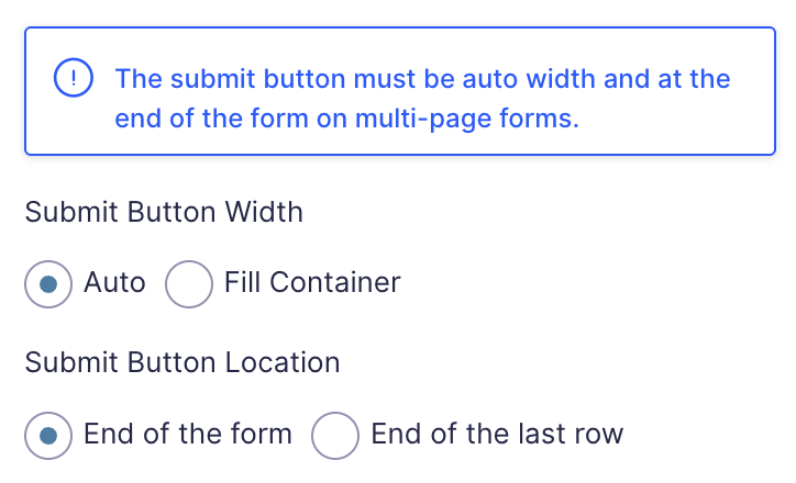 Image showing Submit Button appearance settings
