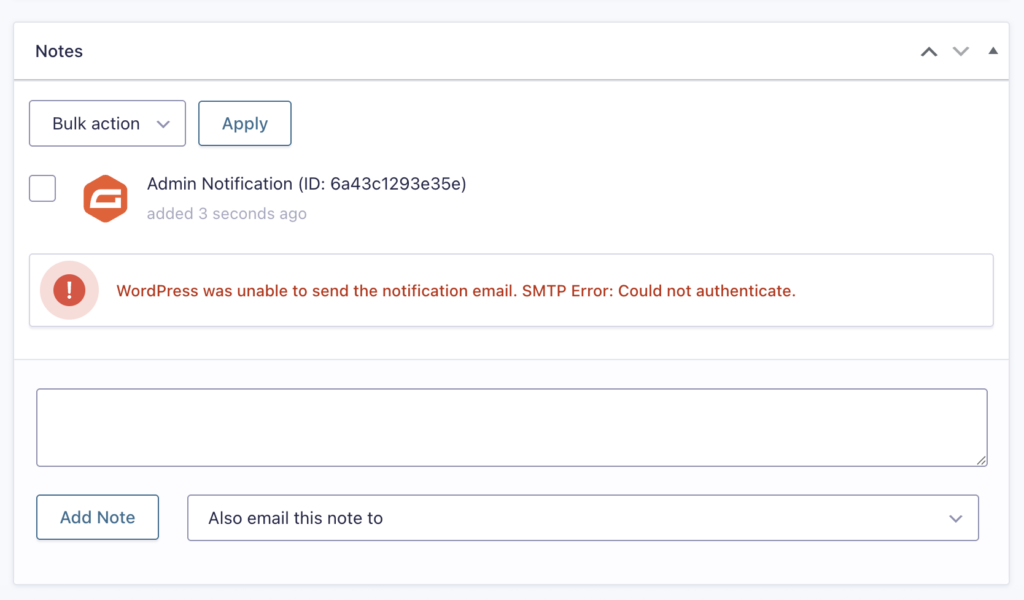 SMTP connect() failed.