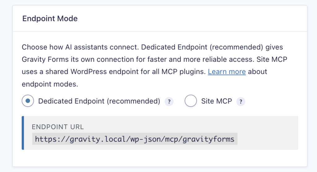 Image showing MCP Server General Settings