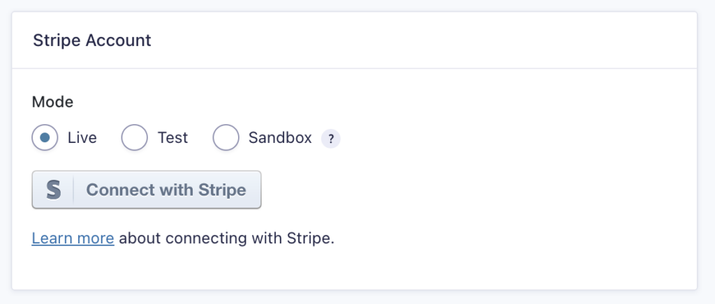Image showing Stripe Feed Settings