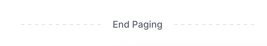 End paging marker for the Page field