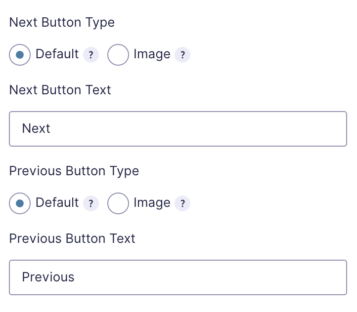 GForms Page Field Paging Settings