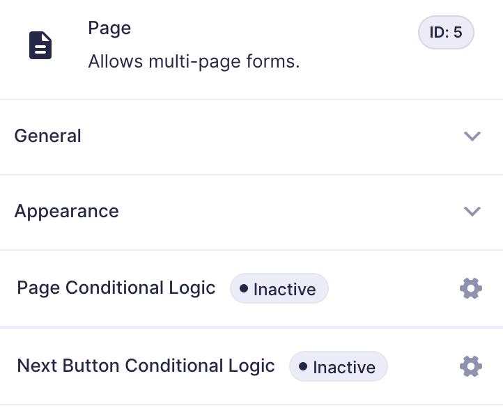 Page Conditional Logic