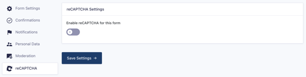 reCAPTCHA-Form-Settings