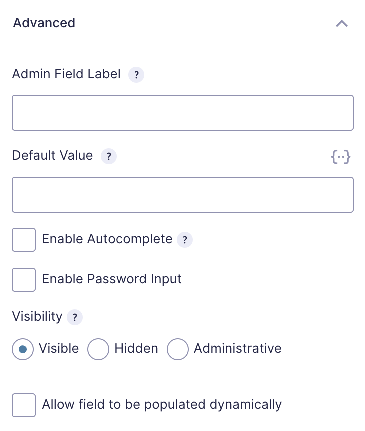 Image showing Advanced Settings Section