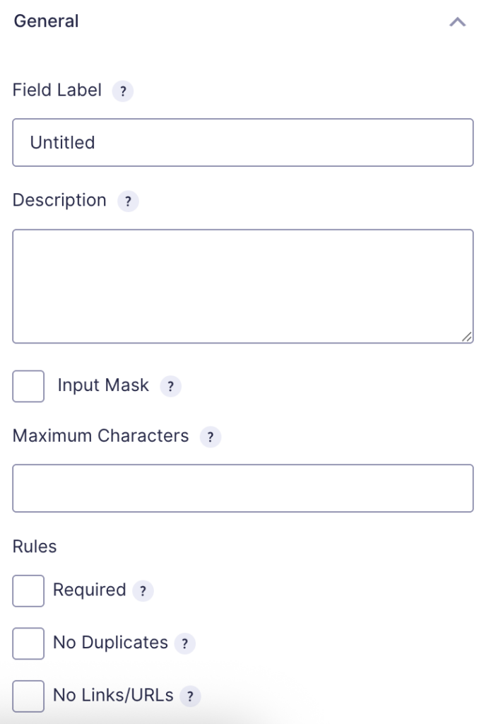 Image showing General Settings Section