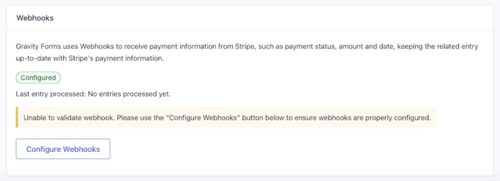 Image showing Unable to validate webhook in Stripe