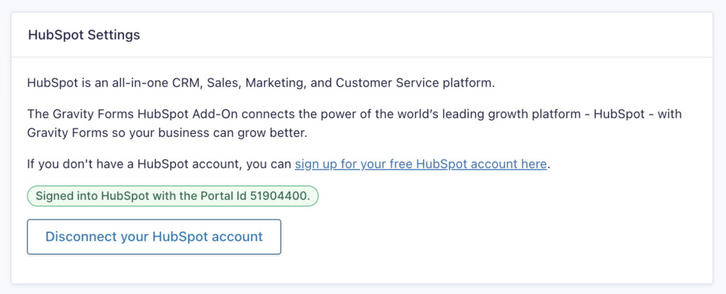 Image showing HubSpot Connected Account