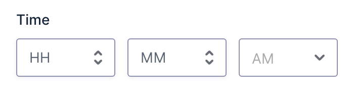 Time field as displayed in the Form Editor.