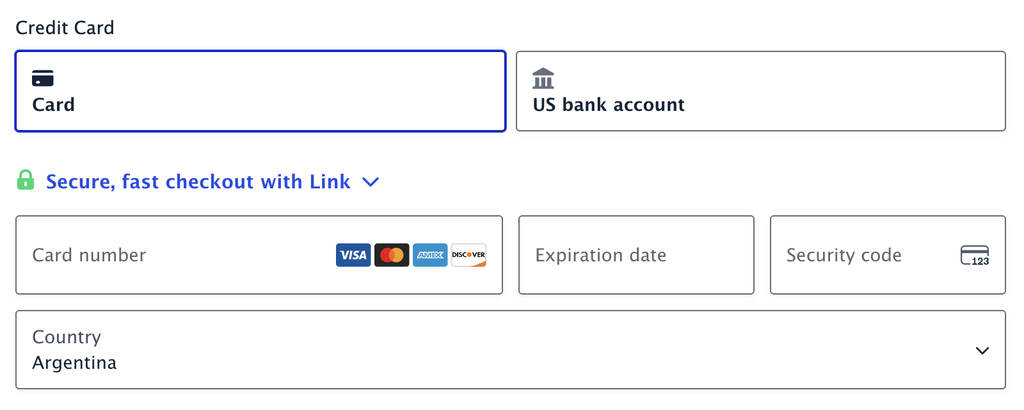 Image showing the Stripe Payment Element
