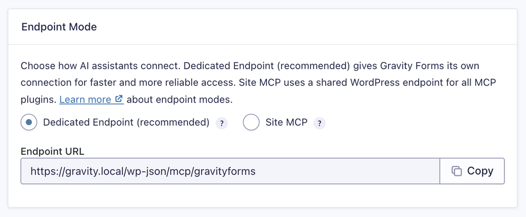 Image showing MCP Server General Settings